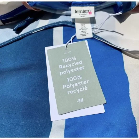 LEMLEM x H&M Satin Striped Dress Size Small - Picture 2 of 6